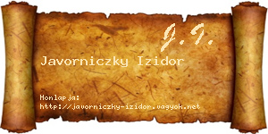 Javorniczky Izidor névjegykártya
